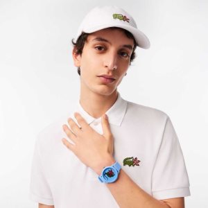 Lacoste 12.12 x Netflix Stranger Things 3 Hands Silicone Watch Blue | TEQN-34056