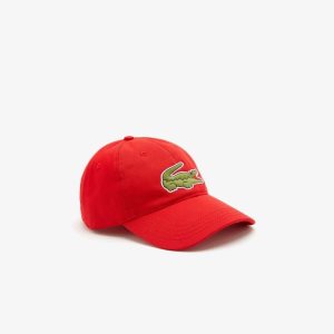 Lacoste Adjustable Organic Cotton Twill Cap Red | BCIY-51308