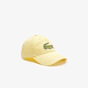 Lacoste Adjustable Organic Cotton Twill Cap Yellow | SMWA-54927