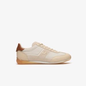 Lacoste Angular Popped Heel Sneakers Nat/Off Wht | VBXN-13864