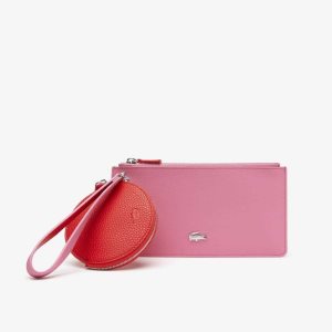 Lacoste Anna Reversible Double Pouch with Lanyard Reseda Corrida | DMAW-49683