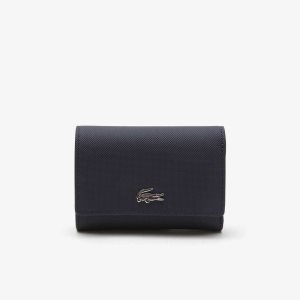 Lacoste Anna Snap Front Wallet Marine 166 Rouge 240 | WKBE-06451