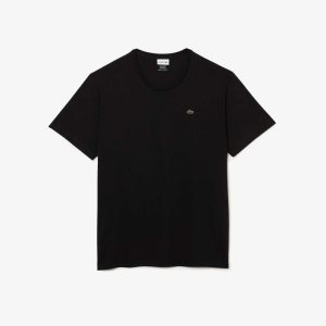 Lacoste Big Fit Crew Neck Cotton Jersey T-Shirt Black | ECDY-79502