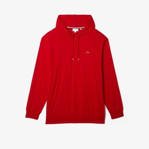 Lacoste Big Fit Hooded T-Shirt Red | ODSL-79053