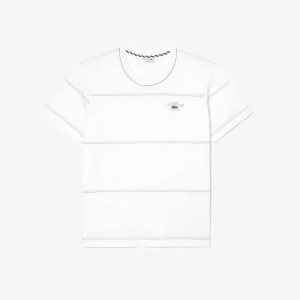Lacoste Big Fit Ribbed Collar T-Shirt White | AWLY-72134