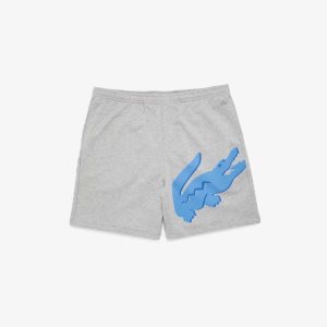 Lacoste Big Fit XL Croc Cotton Shorts Grey Chine | TFKI-01346