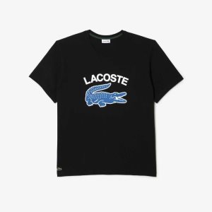 Lacoste Big Fit XXL Logo T-Shirt Black | EMTV-63142