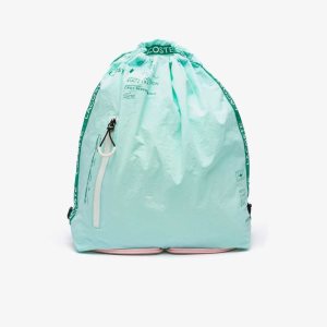Lacoste Branded Band Foldable Nylon Backpack Seringat Fluorine Lotus F | GLEY-28370