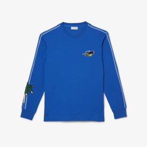 Lacoste Branded Band T-Shirt Blue | DIZP-35248