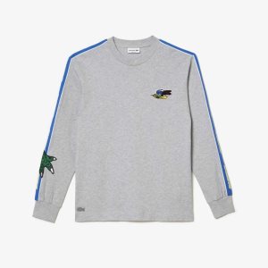 Lacoste Branded Band T-Shirt Grey Chine | OVZK-10759