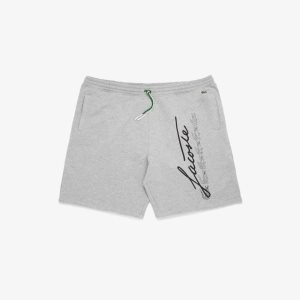 Lacoste Branded Cotton Shorts Grey Chine | EFJW-93860