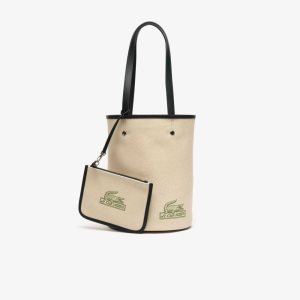 Lacoste Bucket Bag with Removable Pouch Natural Sinople Estragon | VSYW-10728