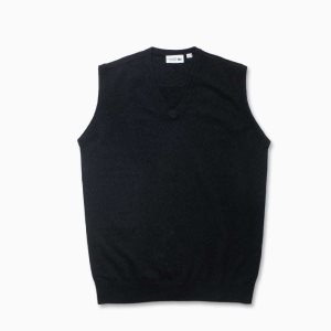 Lacoste Cashmere Sweater Vest Black | URJC-25170