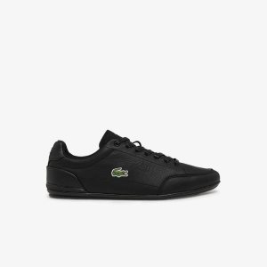 Lacoste Chaymon Crafted Leather Sneakers Blk/Blk | WTCE-13725
