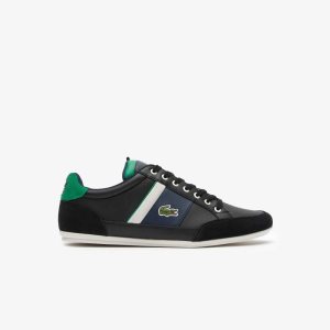 Lacoste Chaymon Leather Sneakers Black/Green | GDTV-17035