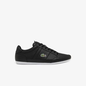 Lacoste Chaymon Leather Sneakers Black/White | XEYK-04326