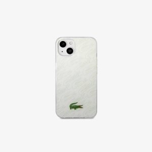 Lacoste Checkerboard Print iPhone 14 Case White | HYET-07236