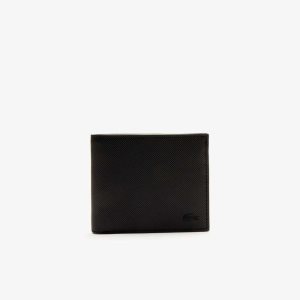 Lacoste Classic Petit Pique Three Card Wallet Black | GSMY-29310
