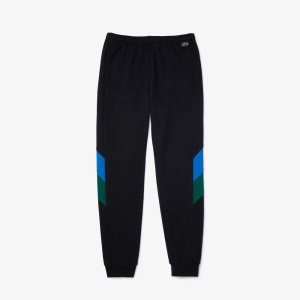 Lacoste Colorblock Bands Cotton Fleece Jogging Pants Navy Blue / Blue / Green | HBZV-58672