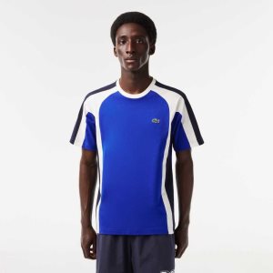 Lacoste Colorblock Cotton Jersey T-Shirt Blue / Navy Blue / White | BOKS-57369