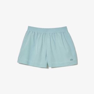 Lacoste Cotton Poplin Shorts Blue | JQMK-06714