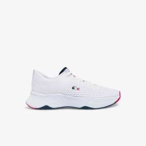 Lacoste Court-Drive Textured Sneakers Wht/Nvy/Red | XOVG-93147