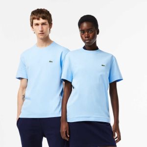 Lacoste Crew Neck Organic Cotton T-Shirt Blue | MZBL-82063