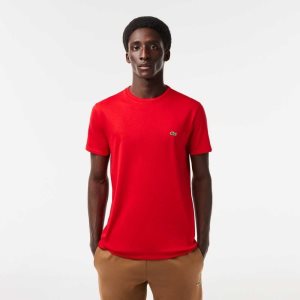 Lacoste Crew Neck Pima Cotton Jersey T-Shirt Red | IFOW-15094