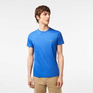 Lacoste Crew Neck Pima Cotton Jersey T-Shirt Blue | KCMI-28510