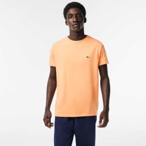 Lacoste Crew Neck Pima Cotton Jersey T-Shirt Light Orange | PRFT-27068