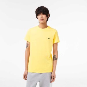 Lacoste Crew Neck Pima Cotton Jersey T-Shirt Yellow | TNPK-86032