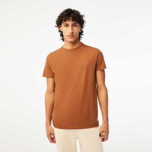 Lacoste Crew Neck Pima Cotton Jersey T-Shirt Light Brown | XCPA-45893
