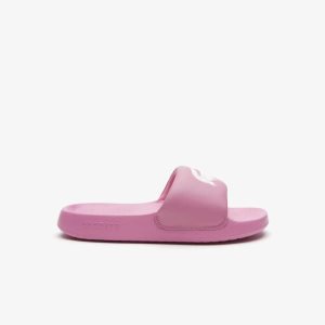 Lacoste Croco 1.0 Slides Pink/White | GUDS-51349