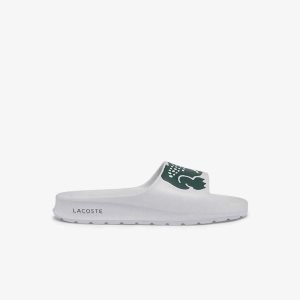 Lacoste Croco 2.0 Print Slides White/Dark Green | LKYC-37146