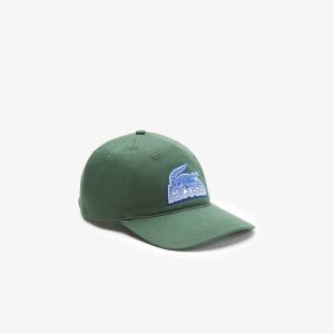 Lacoste Crocodile Patch Branded Cap Green | TYJG-23541