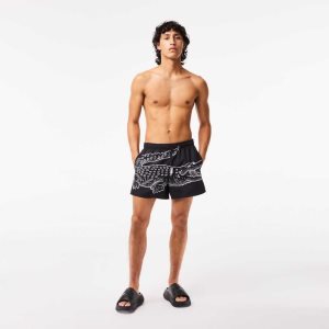 Lacoste Crocodile Print Swim Trunks 964 | NFCL-86209