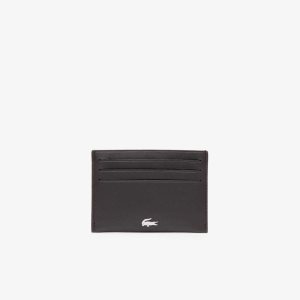 Lacoste Fitzgerald Leather Card Holder Dark Brown | GMDB-10725