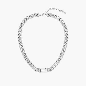 Lacoste Fundament Necklace Silver | QFAU-32958