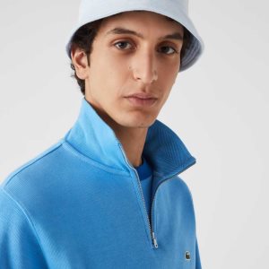 Lacoste Half Zip Cotton Sweatshirt Blue | FRVI-78130