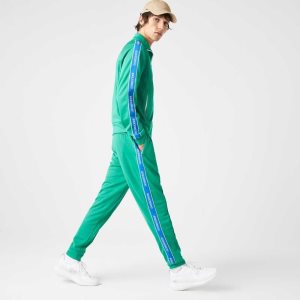 Lacoste Heritage Contrast Bands Trackpants Green | TRVW-47861