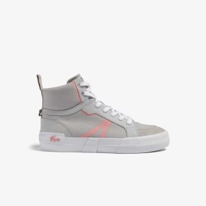 Lacoste L004 Mid Sneakers Light Grey/Pink | OXLP-89325