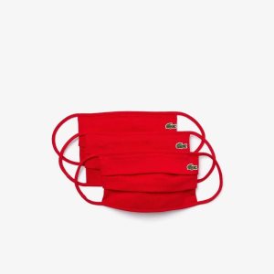 Lacoste L.12.12 Face Masks 3-Pack Red | DYKI-92043