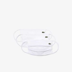 Lacoste L.12.12 Face Masks 3-Pack White | WGFB-01826