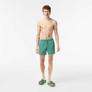 Lacoste Light Quick-Dry Swim Shorts Khaki Green / Green | NPRF-24805