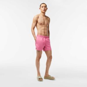 Lacoste Light Quick-Dry Swim Shorts Pink / Green | HRFX-28491