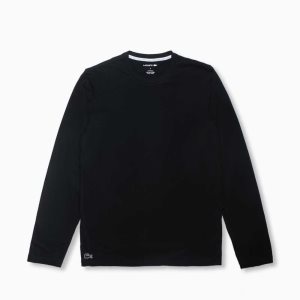 Lacoste Long Sleeve Lounge T-Shirt Black | RMOY-43861