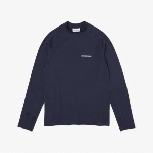 Lacoste Long Sleeve Organic Cotton Slim Fit T-Shirt Blue | SOPY-12354