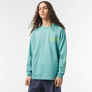 Lacoste Loose Fit Cotton Jersey Long Sleeve T-Shirt Mint | TYEJ-94683