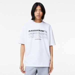 Lacoste Loose Fit Organic Cotton Pique T-Shirt White | TIPB-45271