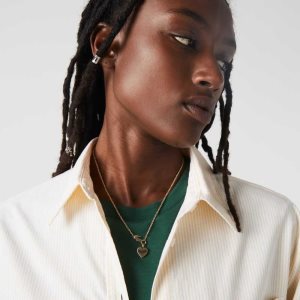 Lacoste Love My Croc Necklace Gold | ITRJ-94162